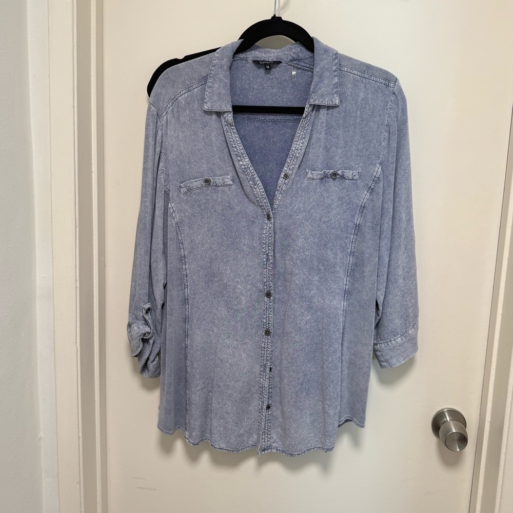 Button-Up Denim Shirt